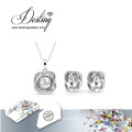 Destiny Jewellery Crystal From Swarovski Pearl Set Pendant and Earrings